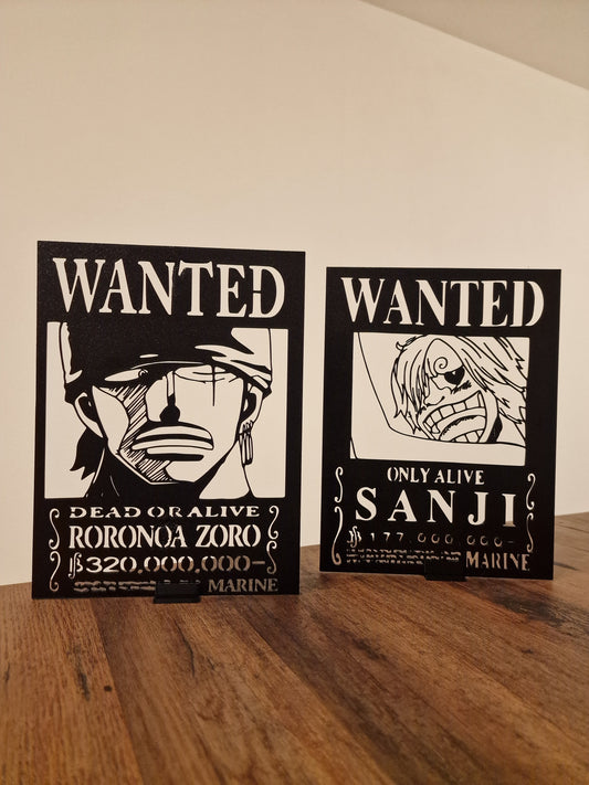 One Piece Wanted Posters 3D Printed Merchandise