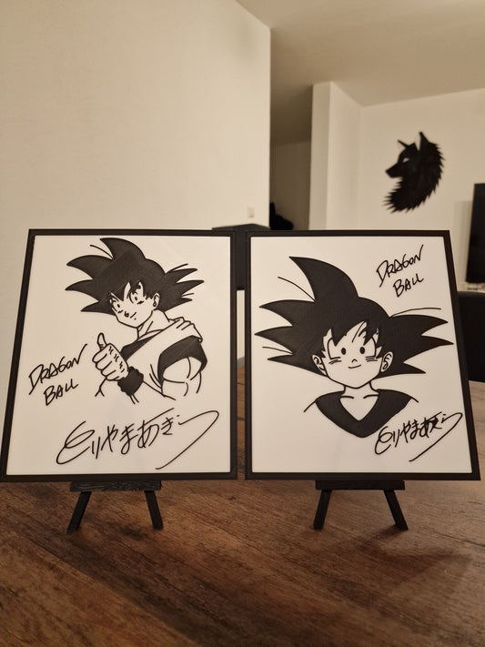 son goku decoration, drawing from akira toriyama
